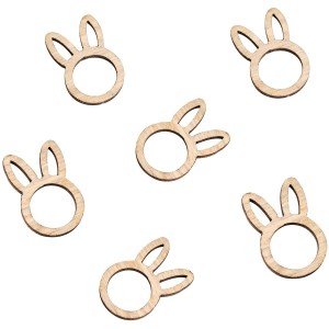 24 Confettis Lapin en Bois