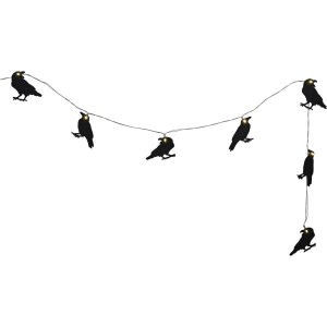 Guirlande Lumineuse Corbeau Noir - Bois