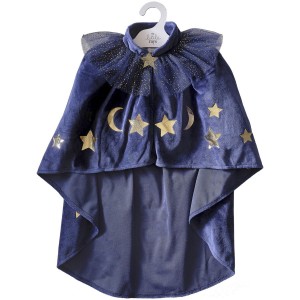 Cape de Magicien en Velours Bleu Marine Scintillant Taille 4-6 ans