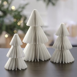 Set de 3 Sapins en Nid d Abeille  Suspendre - Blanc. n1