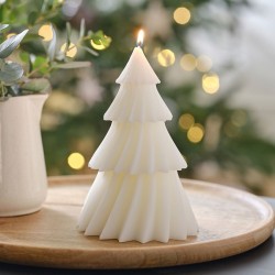 Bougie Sapin de Nol - Blanc. n1