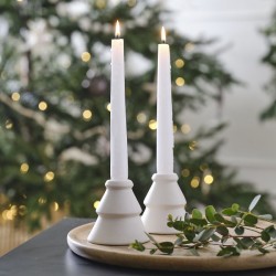 2 Bougeoirs Forme de Sapin - Blanc Céramique. n°1