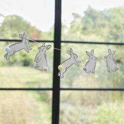 Guirlande Lapin de Pâques - Queues Pompons. n°1