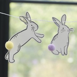 Guirlande Lapin de Pâques - Queues Pompons. n°2