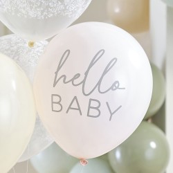 5 Ballons Hello Baby Floral. n2