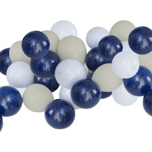 40 Ballons Bleu Marine, Bleu et Gris - 13 cm