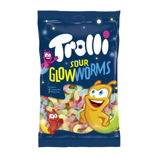 Sachet Trolli Sour Glowworms - 1kg 