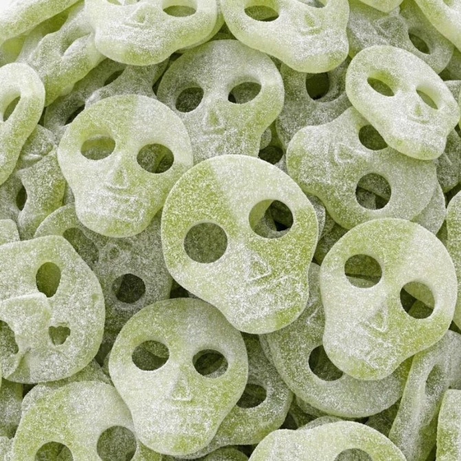 10 Bonbons Têtes de Mort - Pomme