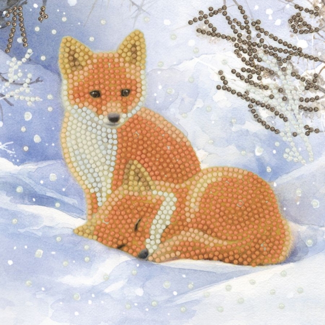 Crystal Art Kit Broderie Diamant - Renards 