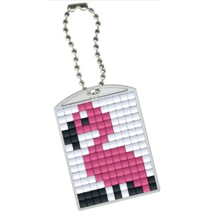 Pixel Kit Créatif Porte-clé - Flamant Rose