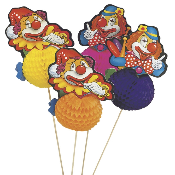 4 Clowns joyeux sur piques 