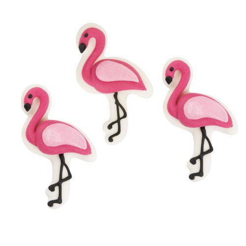 3 Flamants Rose 2D (5 cm) - Sucre 