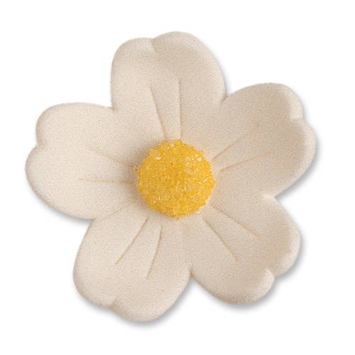 2 Fleurs Blanches (4 cm) - Sucre 