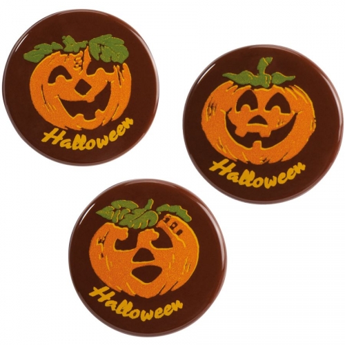 3 Mini Disques Halloween Ø3 cm - Chocolat 