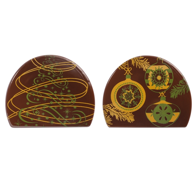 2 Embouts de Bche Sapin / Boules  (7 cm) - Chocolat 