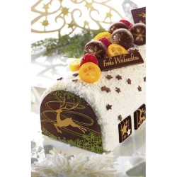 2 Embouts de B�che Cerf / Flocons (7 cm) - Chocolat. n�1