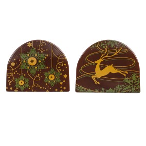 2 Embouts de Bche Cerf/Flocons (7 cm) - Chocolat