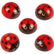 5 Coccinelles 2D (2,6 cm) - Chocolat
