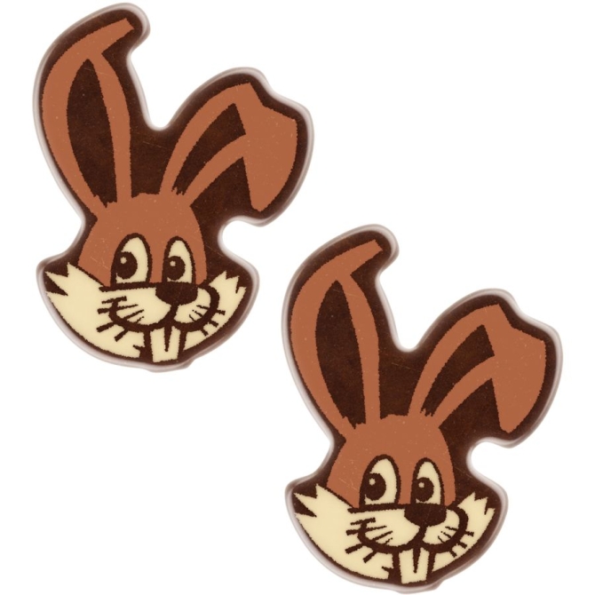 2 Ttes de Lapins (4, 8 cm) - Chocolat Blanc 