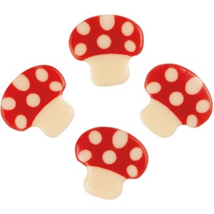 4 Minis Champignons (2,3 cm) - Chocolat Blanc