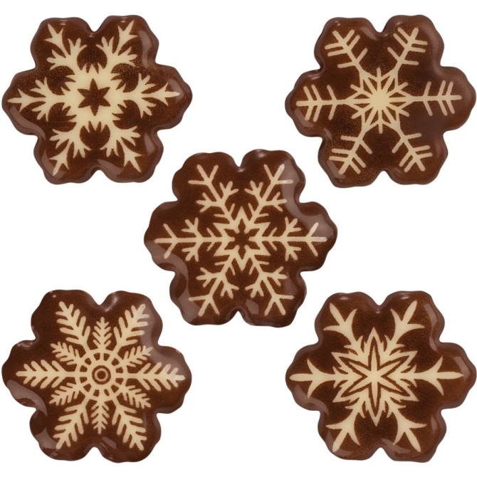 8 Flocons de Neige (2, 8 cm) - Chocolat Blanc 