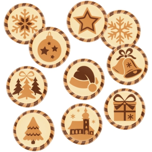 10 Plaquettes Nol ( 3 cm) - Chocolat Blanc 