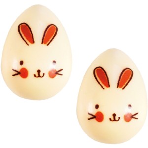 2 oeufs de Pques 3D Lapin (3,5 cm)  - Chocolat Blanc