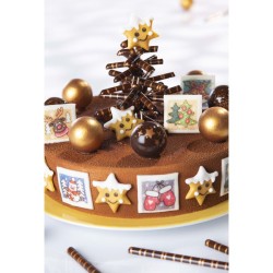 3 Etoiles Dorées Souriantes (2, 9 cm) - Pâte d amande. n°1