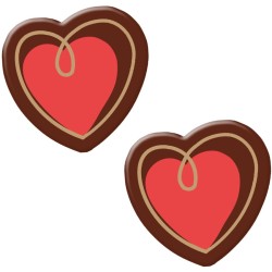 4 Coeurs (� 2, 8 cm) � Chocolat Noir. n�1