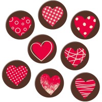 Assortiment de 8 Coeurs (� 3 cm) � Chocolat Blanc