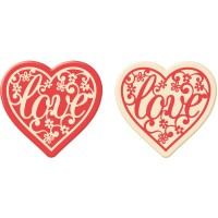 2 Coeurs Love (3,2 cm) � Chocolat Blanc