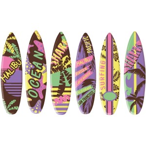 6 Planches de Surf (6,8 cm) � Chocolat Blanc