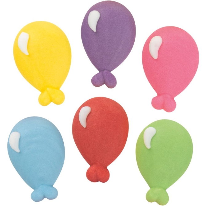 6 Petit Ballons en Sucre � 2, 2 cm 
