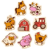 Lot de 8 D�cors Ferme (3,2 cm) � Chocolat Blanc