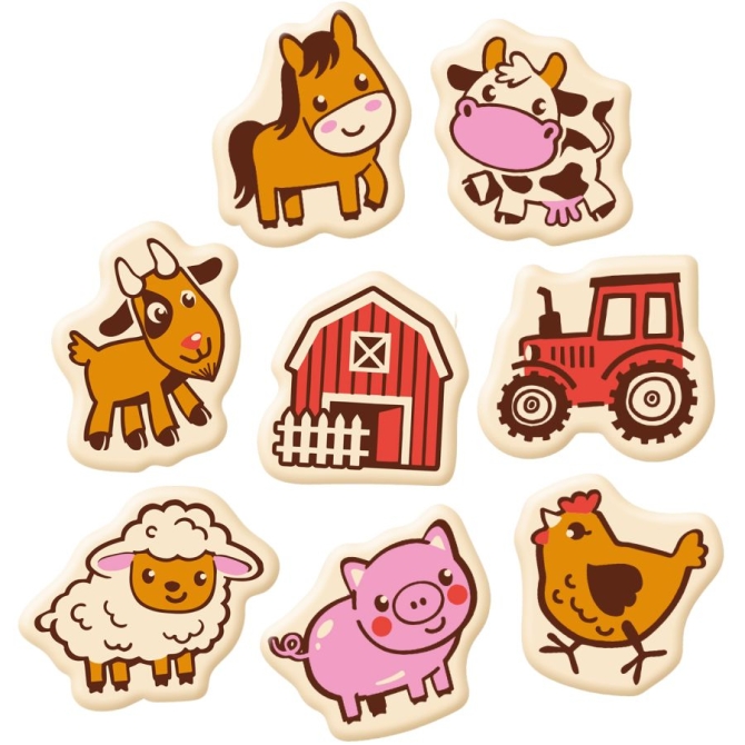 Lot de 8 D�cors Ferme (3, 2 cm) � Chocolat Blanc 