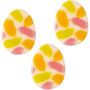 3 Petit Oeufs dde P�ques D�cor�s (2,6 cm) � Chocolat Blanc