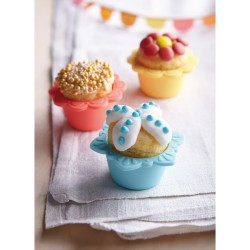 6 Moules Silicone  Cupcakes Fleur en fte. n1