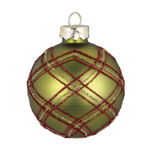 Boule Tartan Vert (6 cm) - Verre