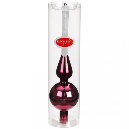 Pointe de Sapin Rose Fuchsia Miroir (28 cm) - Verre 