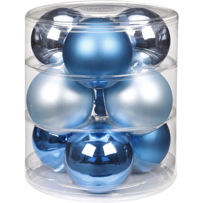 9 Boules Maxi Bleu Magique (9 cm) - Verre 
