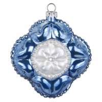 Boule Bijou Bleu Fleur Royal (8 cm) - Verre