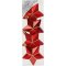 4 Suspensions Etoiles 3D Rouge/Or (7,5 cm) - Plastique images:#0