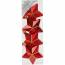 4 Suspensions Etoiles 3D Rouge/Or (7,5 cm) - Plastique