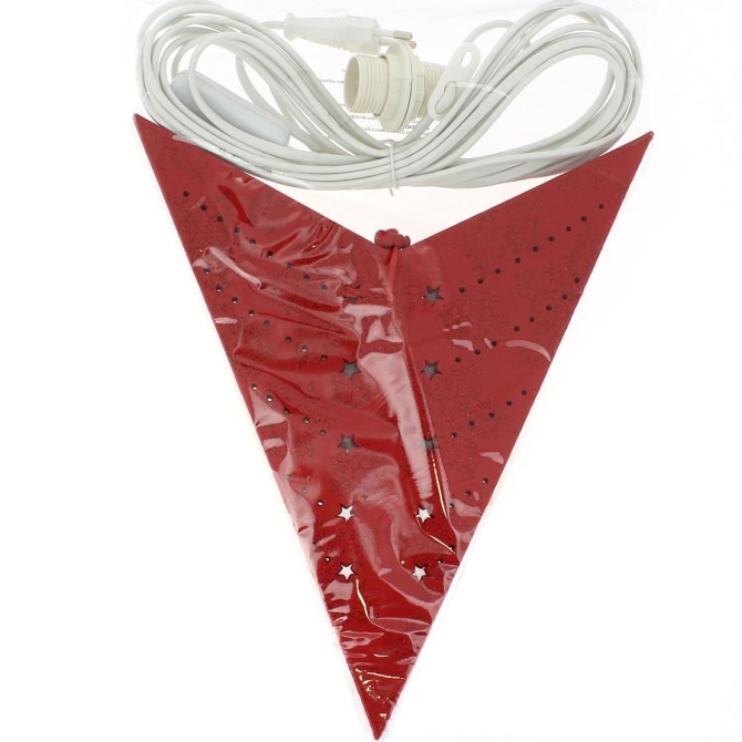 Lampe Etoile Papier Rouge Arabesques (60 cm) 