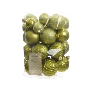 Assortiment 38 Boules Noël Vert Olive
