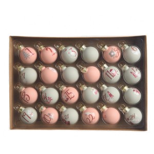 24 Mini Boules de l'Avent Bleu/Rose (3 cm) - Verre