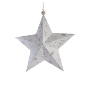 Etoile Nol Douceur Blanc/Gris (14 cm) - Papier