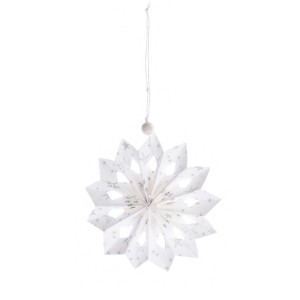 Flocon Nol Douceur Blanc/Gris (12 cm) - Papier