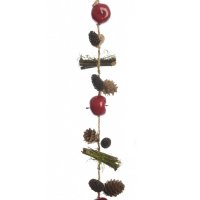 Guirlande Nol Nature Pins, Pommes et Fagots (95 cm)