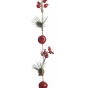 Guirlande Noël Nature Pins Pommes et Baies (105 cm)